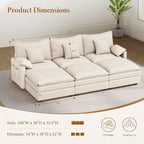 Vesgantti 108" Sectional Sleeper Sofa, 6-Seater Oversized Modular Cloud Couch - Image 2