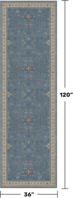Washable 10ft Long Hallway Runner Rug Blue - Image 2