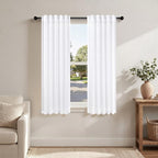 Pitalk White Curtains 38 Inch Width by Pitalk