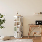 YOWOS Rotating Bookshelf Tower, 360° Display Spinning Bookcase, Bamboo - Image 7