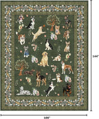 Dark Green Floral Area Rug 9x12 - Image 3