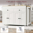 74.5 Inch Kitchen Island with Extendable Dining Table, Rolling Kitchen Island - Image 4