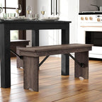 Flash Furniture HERCULES 40" x 12" Folding Farm Bench, Solid Pine Entryway - Image 2