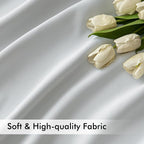 MIULEE Greyish White Back Tab Blackout Curtains 52x108 Inch Long 2 Panels | Rod - Image 6