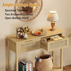 Trironsun Farmhouse Rattan Console Table - Image 5