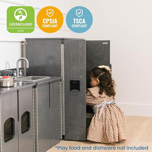 ECR4Kids Wooden Pretend Play Kitchen Refrigerator - Image 5