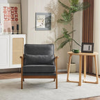 Karl home Accent Chair Wide Armrest Mid-Century Lounge Chair Linen Fabric - Image 5