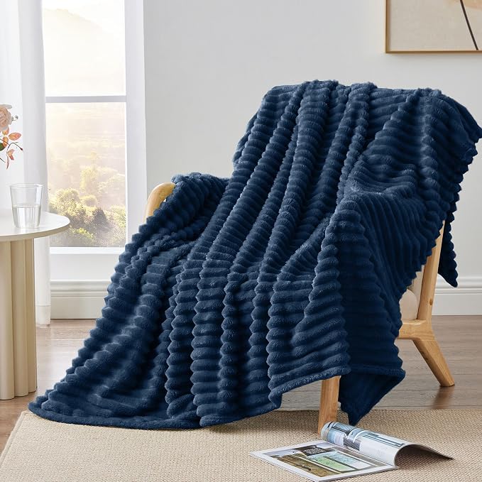 BEDELITE Ribbed Twin Blanket for Couch & Bed, Warm Yet Lightweight, Ribbed - Image 2