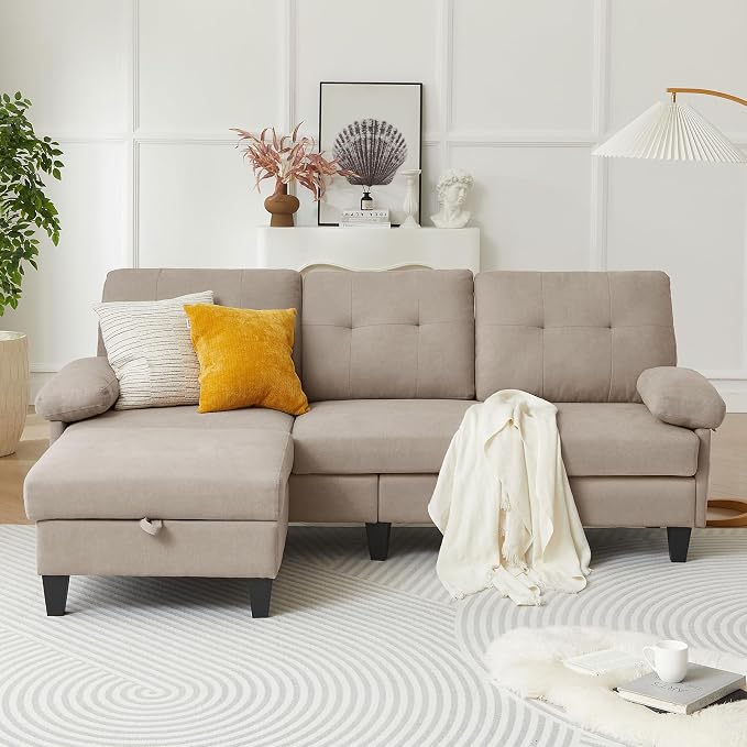 84" Convertible Sectional Sofa, Deep 3-Seat L Shaped Sectional Couch - Image 7
