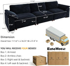 EASE MOOSE Modern 3 Seat Sectional Modular Sofa, FSC Certified Chenille Comfty - Image 2