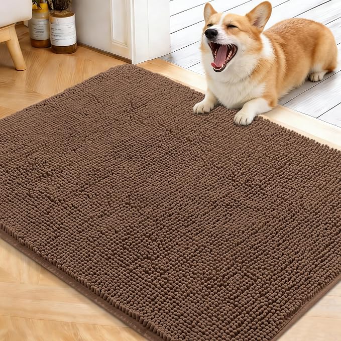OLANLY Dog Door Mat for Muddy Paws 40x32, Super Absorbent Chenille Mud Mat | by OLANLY