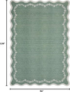 GarveeHome Scalloped Area Rugs 8x10 Large Sage Green Washable Living Room | - Image 2