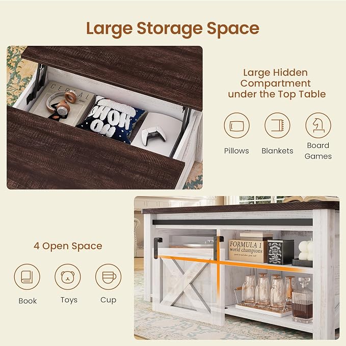 SEDETA 31.5" Lift Top Coffee Table - Image 7