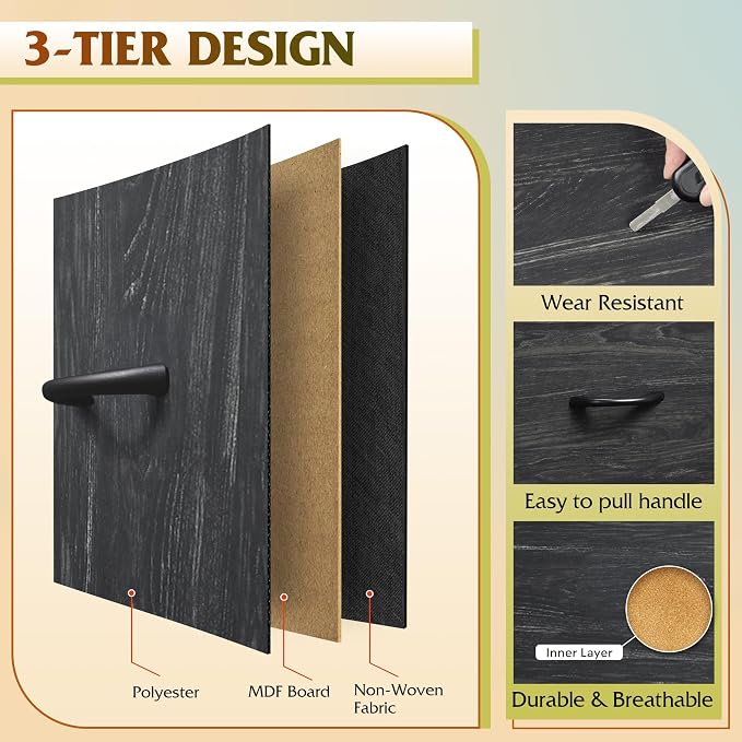 WLIVE 47''W Dresser for Bedroom, 55 inch TV, Wide Chest of Drawers - Image 6