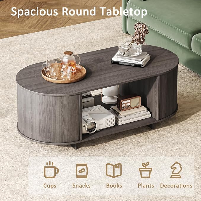 Coffee Table and TV Stand Set of 2, 76.4'' Modern TV Console, Entertainment - Image 7