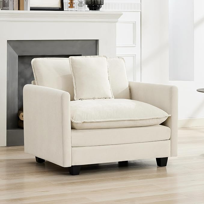 WUTUTUEE 41'' Modern Chenille Oversized Chair, Upholstered Accent Living Room by WUTUTUEE