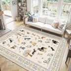 Beige Area Rug 8x10 for Living Room Bedroom | Stain Resistant; Soft; Non - Image 2