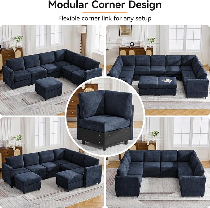 104'' U Shaped Modular Sofa, Sectional Couches - Image 6