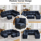 127'' Oversized U Shaped Modular Sofa, Sectional Couches - Image 6