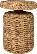 JONATHAN Y Marisol 24" Round Woven Water Hyacinth Side Table by JONATHANY