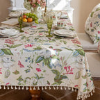 VClife Vintage Floral Butterfly Pattern Tablecloth, Linen Textured Rectangle - Image 8