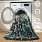 PLHXFR 2.6x8 Washable Runner Rug：Floral Indoor Kitchen Carpet Dark Green | - Image 7