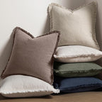 MIULEE Linen Fringe Decorative Fall Throw Pillow Covers Malt Ball 18x18 | Set - Image 5