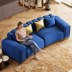 Oversized Velvet Chesterfield Couch - Image 5