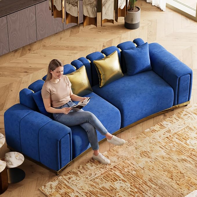 Oversized Velvet Chesterfield Couch - Image 5