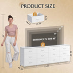 WLIVE 75.5'' White Dresser for Bedroom, TV Stand for 85, 65 Inch TV, 12 Drawer - Image 3
