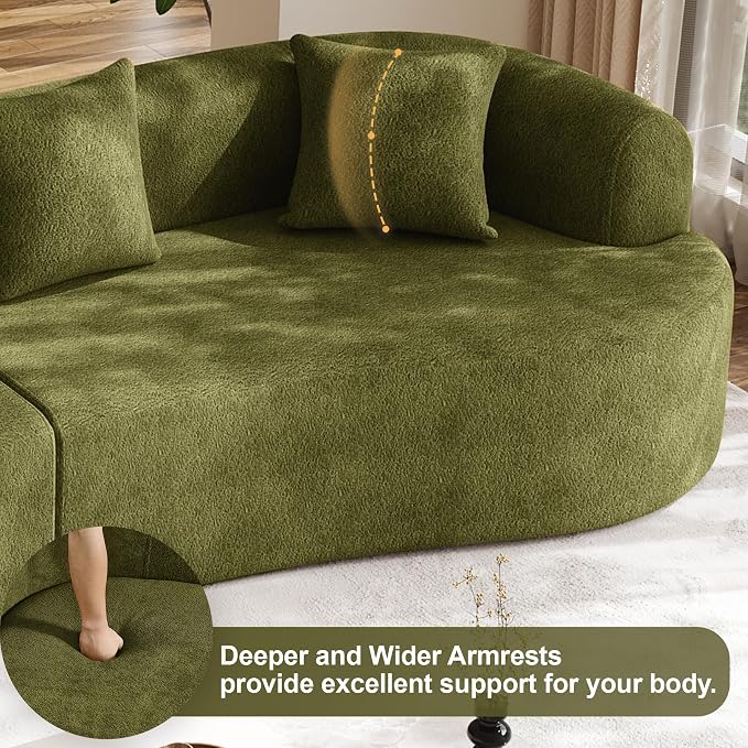 131" Oversized Sectional Sofa for Living Room, Modern Luxury Plush Chenille - Image 7