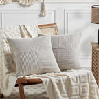 Fancy Homi 2 Packs Neutral Grey Samll Decorative Throw Pillow Covers 14x14 Inch by Fancy+Homi