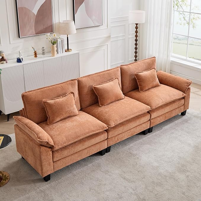Oprisen 120" Modular Sectional Sofa, Comfy Cloud Couch Sectional, Chenille Sofa by Oprisen