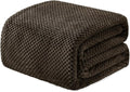 Exclusivo Mezcla Soft Waffle Fleece Bed Blanket Queen Size, Coffee | by ExclusivoMezcla