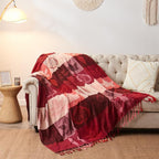 Bohemian Chenille Jacquard Tassel Throws by Unknown