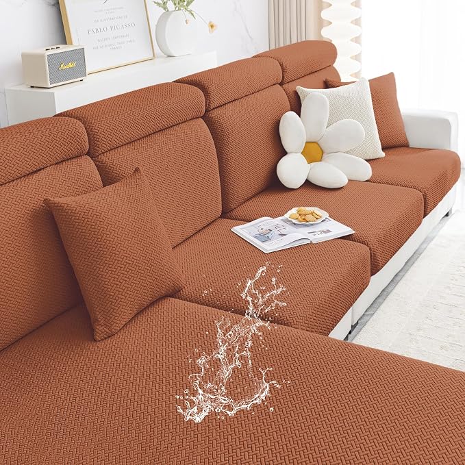 Smiry Waterproof Couch Cushion Covers, Stretch Jacquard Thick Sofa Cushion by Smiry