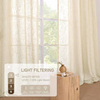 Beige Linen Sheer Curtains 84 Inch Length - Image 5