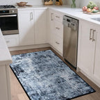 Rugflix 3x5 Entrance Rugs, Washable Navy Blue Dark Entry Small Rug | Machine - Image 3