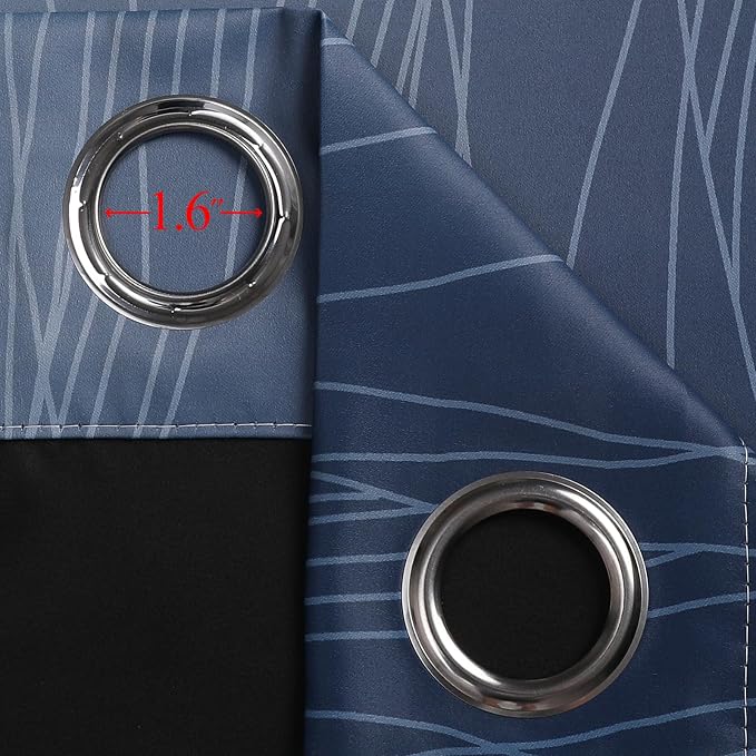 Black and Navy Blue Ombre Blackout Curtains - Image 7