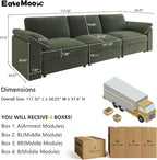 EASE MOOSE Sectional Modular Sofa, Comfty 3 Seat Cloud Couch, FSC Certified - Image 2