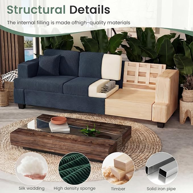 YOUDENOVA 2 Piece Set Comfy Sofa Couch, 3 Seater & Loveseat Sofa - Image 7