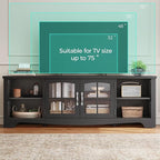 LINSY HOME TV Stand for 75 Inch TV, Modern Farmhouse Entertainment Center - Image 5