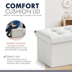 Ornavo Home Small Storage Ottoman, Foldable Collapsible Rectangle Linen Ottoman - Image 6