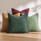 MIULEE Soft Decorative Chenille Pillow Covers Christmas Dark Green 18x18 | Pack - Image 4