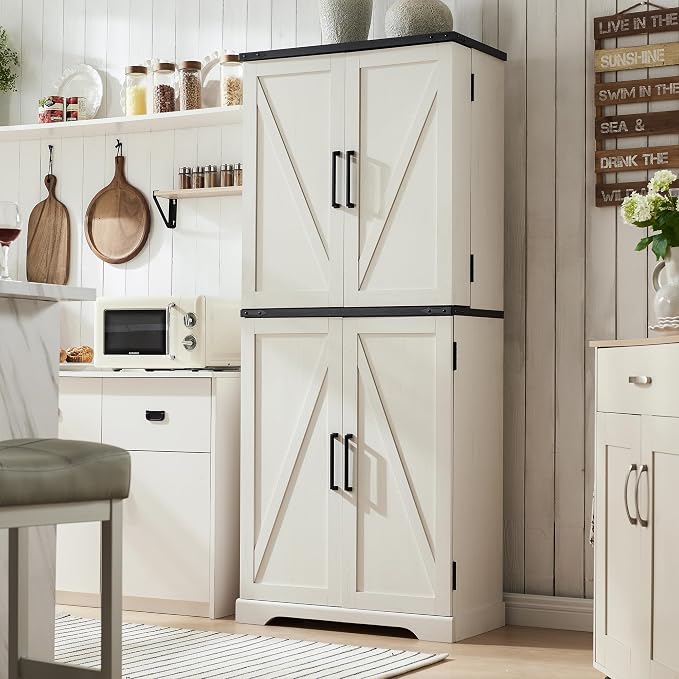 ACCOHOHO 72" Tall Kitchen Pantry, Farmhouse Storage Cabinet - Image 7