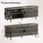 55 inch TV Stand with Power Outlet, Fluted Entertainment Center - Image 2