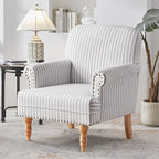 HUIMO Linen Fabric Accent Chair, Mid-Century Modern Armchair by HUIMO
