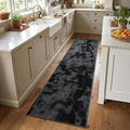 2x6 Tie-dye Dark Grey Runner Rug Washable Non-Slip by Unknown