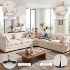 111.4" V-Shaped Corner Couch Sectional｜5 Seat Customizable Modular Cloud - Image 6