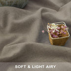 Pitalk Taupe Curtains 90 Inch Length 2 Panels Set Linen Light Filtering Sheer - Image 2